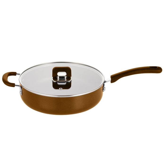 Non-Stick Saute Pan With Lid -  Non-Stick Stylish Kitchen Cookware With Foldable Knob, 3.7 Quart, Works With Model: Nccwstkbr (Brown)