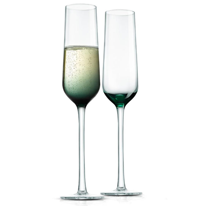 2 Pcs. Of Crystal Champagne Flutes - Ultra Clear, Elegant Champagne Glasses, Hand Blown