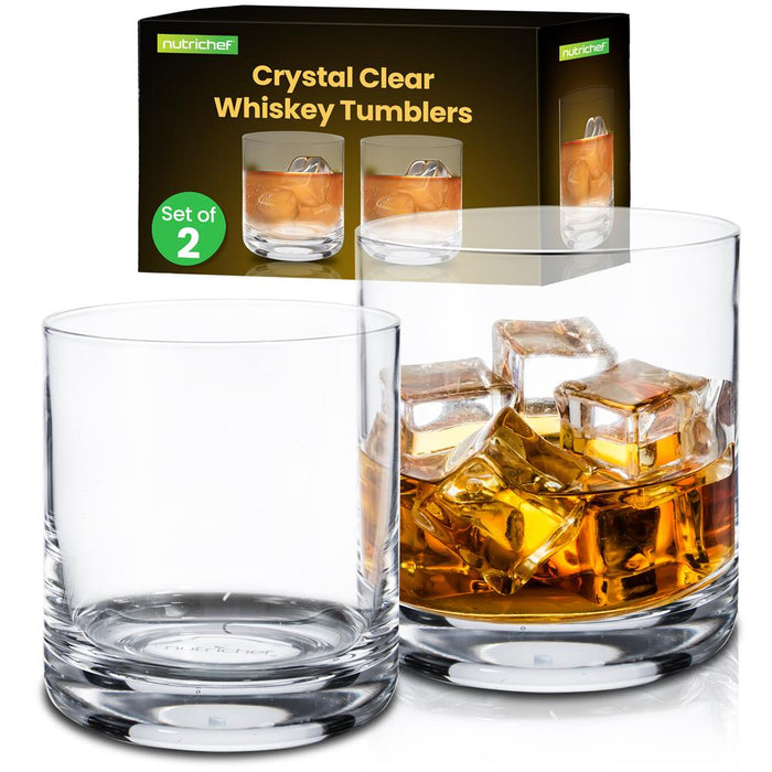 2 Pcs. Of Crystal-Clear Stemless Wine Glass - Ultra Clear, Elegant Clear Wine Glasses, Hand Blown