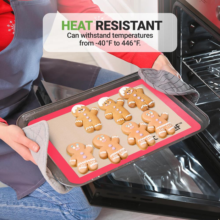 Silicone Baking Sheet - Reusable, Easy & Convenient, Nonstick Matt Used For Oven - (Red)