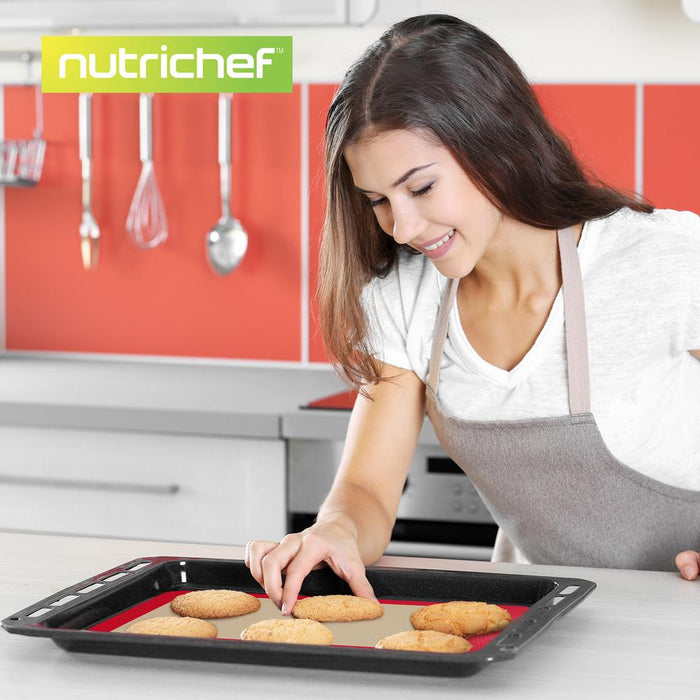 Silicone Baking Sheet - Reusable, Easy & Convenient, Nonstick Matt Used For Oven - (Red)