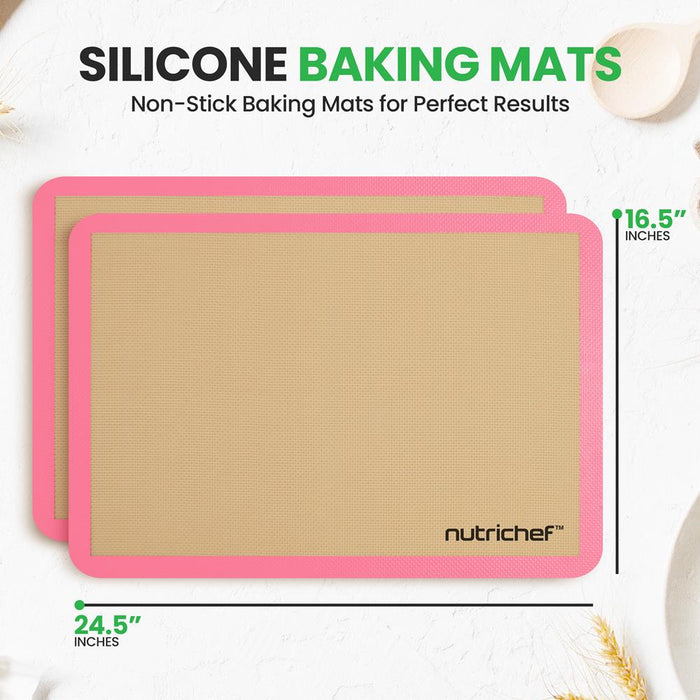 Silicone Baking Sheet - Reusable, Easy & Convenient, Nonstick Matt Used For Oven - (Pink)