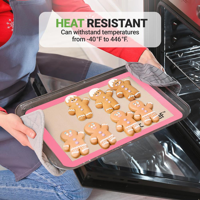 Silicone Baking Sheet - Reusable, Easy & Convenient, Nonstick Matt Used For Oven - (Pink)