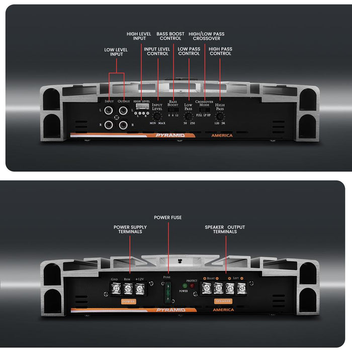 2000 Watt 2 Channel Bridgeable Mosfet Amplifier