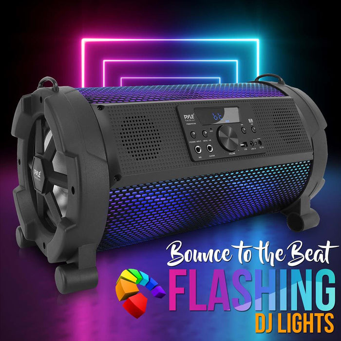 Bluetooth Boom Box Speaker System - Wireless & Portable Stereo Speaker With Built-In Led Lights, Tws & Included Wired Microphone (500 Watt)