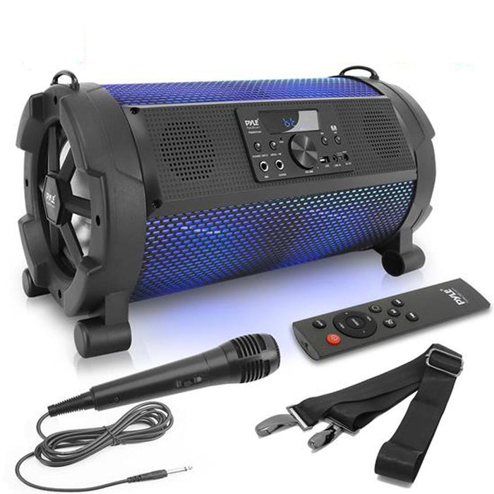 Bluetooth Boom Box Speaker System - Wireless & Portable Stereo Speaker With Built-In Led Lights, Tws & Included Wired Microphone (500 Watt)