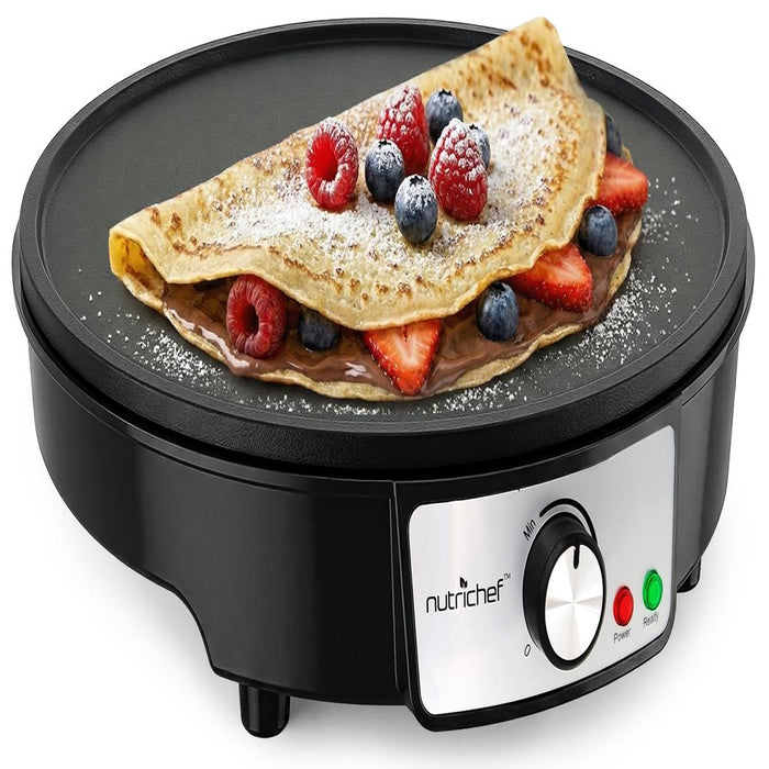 Electric Crepe Maker - Quick Cooking, Nonstick 12" Aluminum Griddle