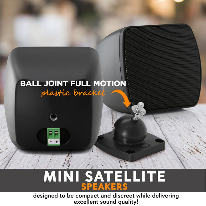 3'' Surface-Mount Satellite Speaker For Subwoofer - Satellite Loudspeaker System (Pair)