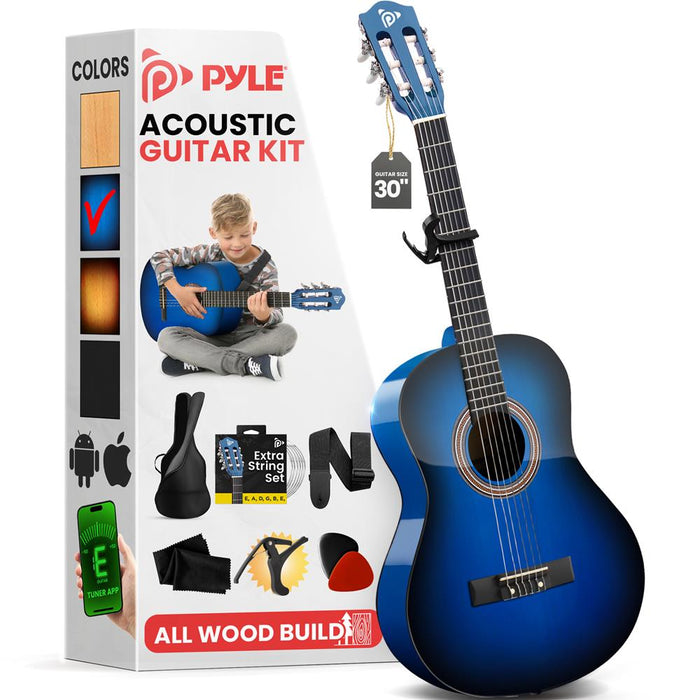 30" 6-String Classical Acoustic Guitar For Beginner And Adult With Accessory Kit (Blue Burst)