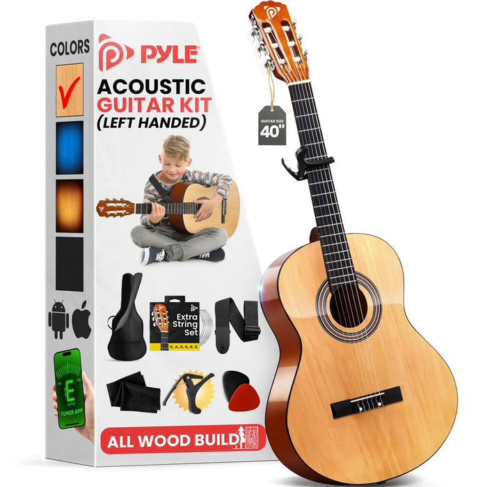 39" 6-String Classical Acoustic Guitar For Beginner And Adult With Accessory Kit, Left Hand Style (Natural)