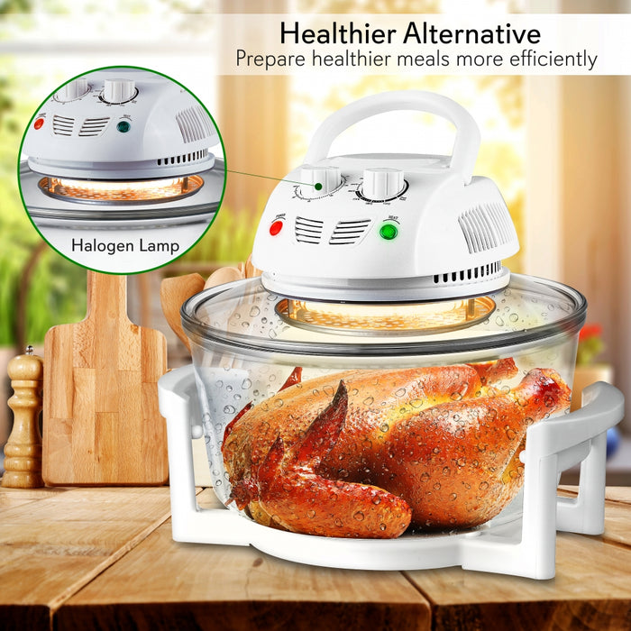 Countertop Oven Air Fryer - Kitchen Convection Cooker For Healthy Food Cooking & Air-Frying With Adjustable Time & Temp