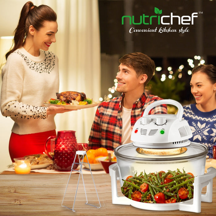 Countertop Oven Air Fryer - Kitchen Convection Cooker For Healthy Food Cooking & Air-Frying With Adjustable Time & Temp