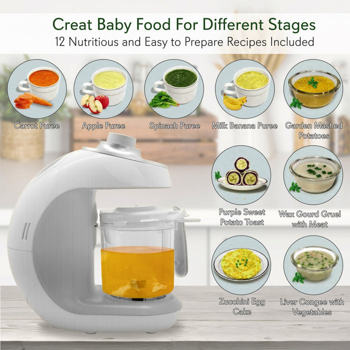 Baby Food Maker - Electric Baby Food Processor, Blender & Food Steamer With Puree Pulse Blending