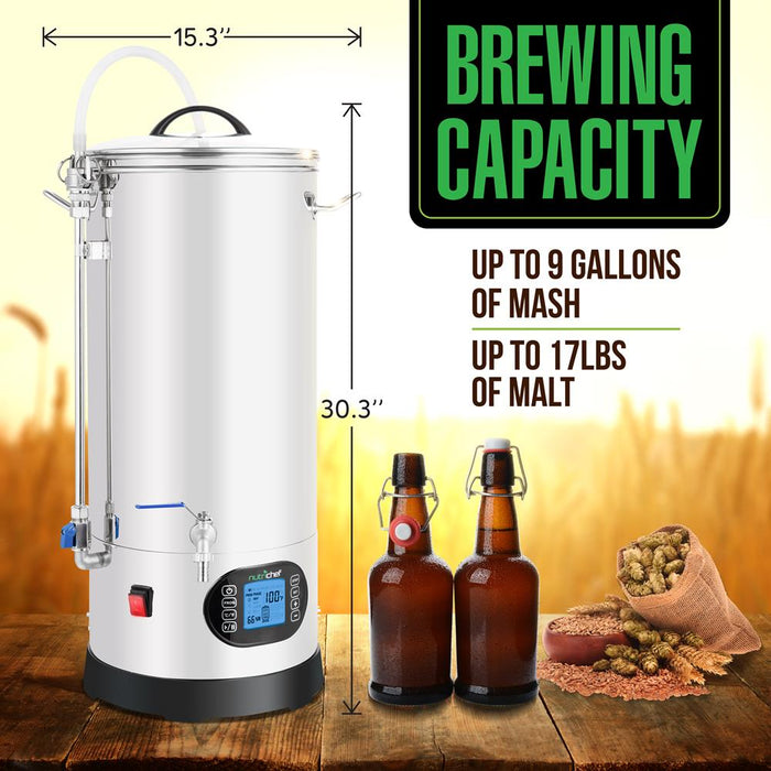 Home Beer Brewing Machine With Circulation Pump System, Inner Malt Pipe, And Filter Screen