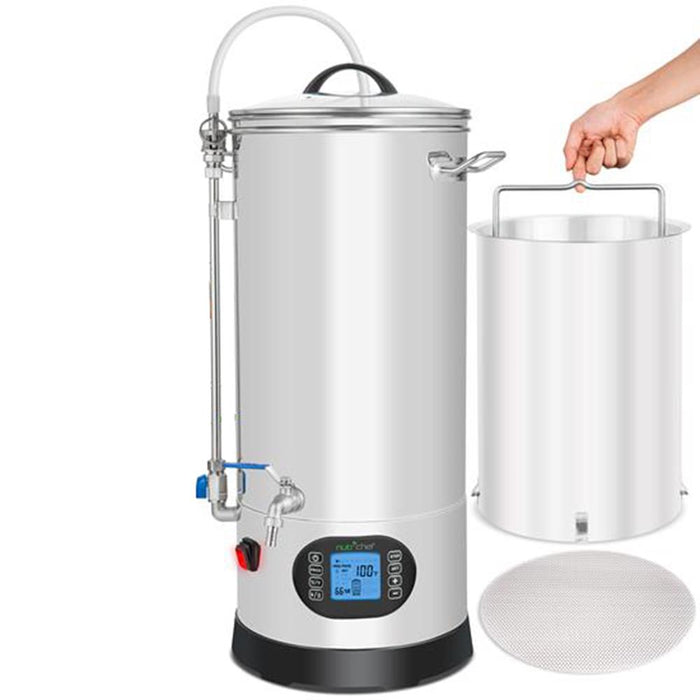 Home Beer Brewing Machine With Circulation Pump System, Inner Malt Pipe, And Filter Screen