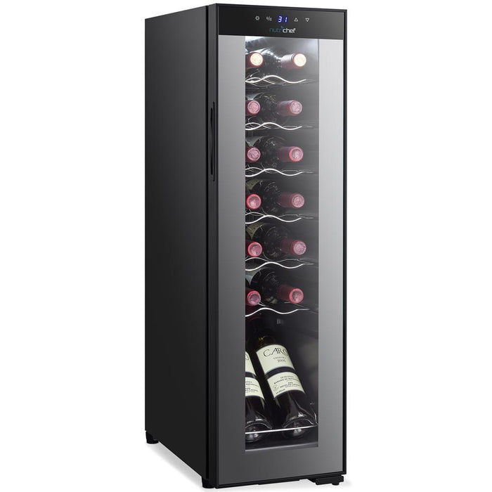 Wine Chilling Refrigerator Cellar - Single-Zone Wine Cooler/Chiller, Digital Touch Button Control With Air Tight Seal, Contains Placement For Standing Bottles (14 Bottle Storage Capacity)