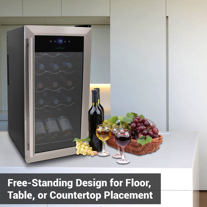 Wine Chilling Refrigerator Cellar - Digital Touch Button Control With Air Tight Seal, Contains Placement For Standing Bottles (15 Bottle Storage Capacity)