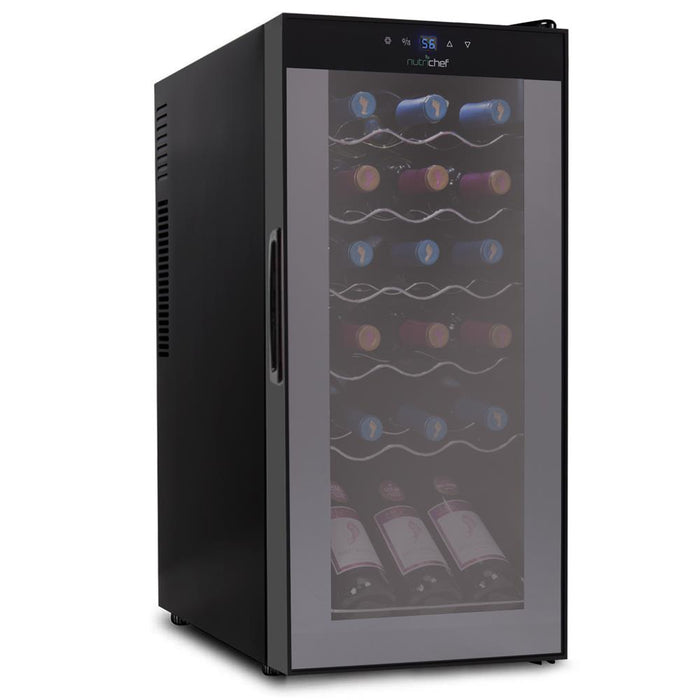 Wine Chilling Refrigerator Cellar - Digital Touch Button Control With Air Tight Seal, Contains Placement For Standing Bottles (18 Bottle Storage Capacity)