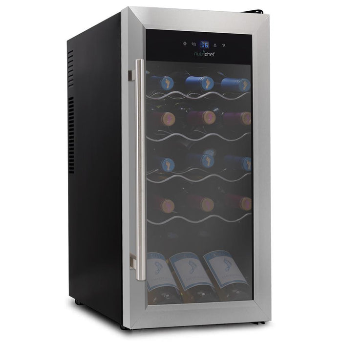 Wine Chilling Refrigerator Cellar - Digital Touch Button Control With Air Tight Seal, Contains Placement For Standing Bottles (18 Bottle Storage Capacity)