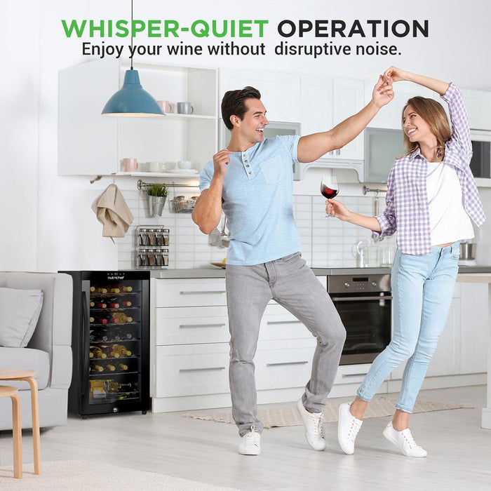 Wine Chilling Refrigerator Cellar - Single-Zone Wine Cooler/Chiller, Digital Touch Button Control With Air Tight Seal, Contains Placement For Standing Bottles (28 Bottle Storage Capacity)