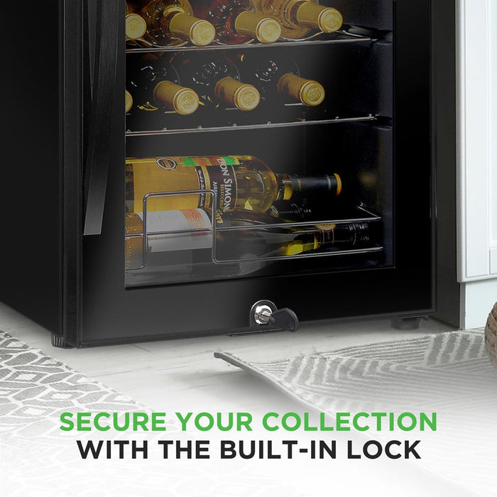 Wine Chilling Refrigerator Cellar - Single-Zone Wine Cooler/Chiller, Digital Touch Button Control With Air Tight Seal, Contains Placement For Standing Bottles (28 Bottle Storage Capacity)