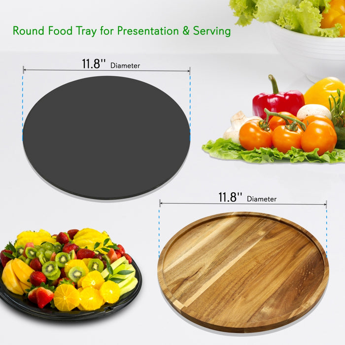 Lazy Susan Cheese Board Tray - Rotating Food Presentation Serving Platter Set