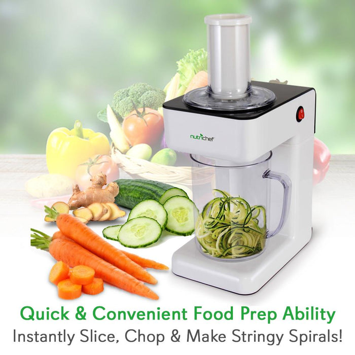 Electric Food Spiralizer - Fruit & Vegetable Spiral Slicer Peeler With (3) Changeable Blades