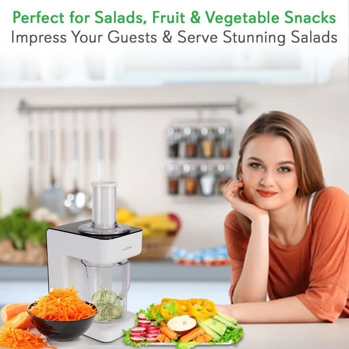 Electric Food Spiralizer - Fruit & Vegetable Spiral Slicer Peeler With (3) Changeable Blades