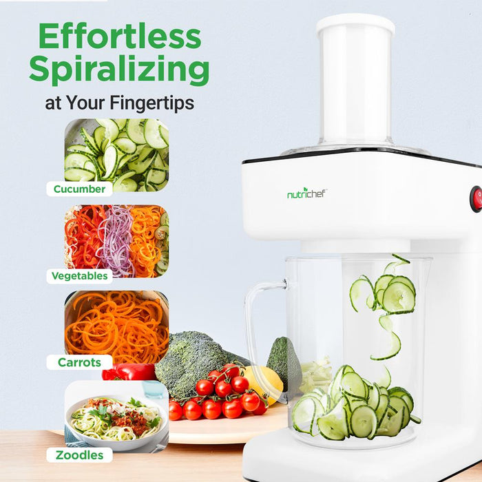 Electric Food Spiralizer - Fruit & Vegetable Spiral Slicer Peeler With (3) Changeable Blades