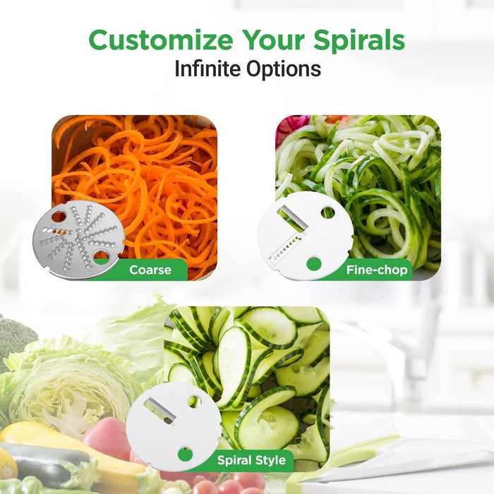 Electric Food Spiralizer - Fruit & Vegetable Spiral Slicer Peeler With (3) Changeable Blades