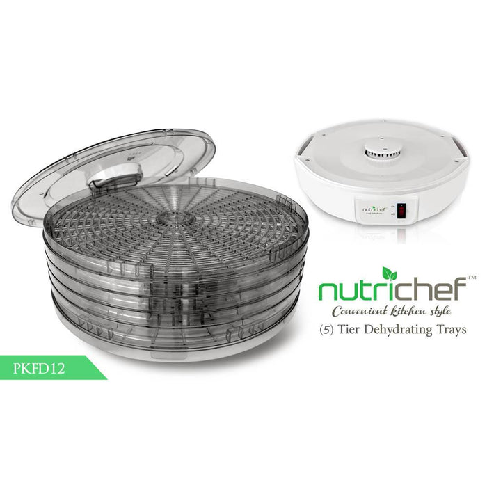 Electric Countertop Food Dehydrator, Food Preserver (White)