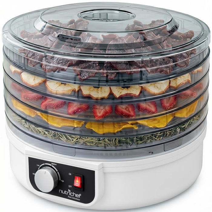 Electric Countertop Food Dehydrator, Food Preserver (White)