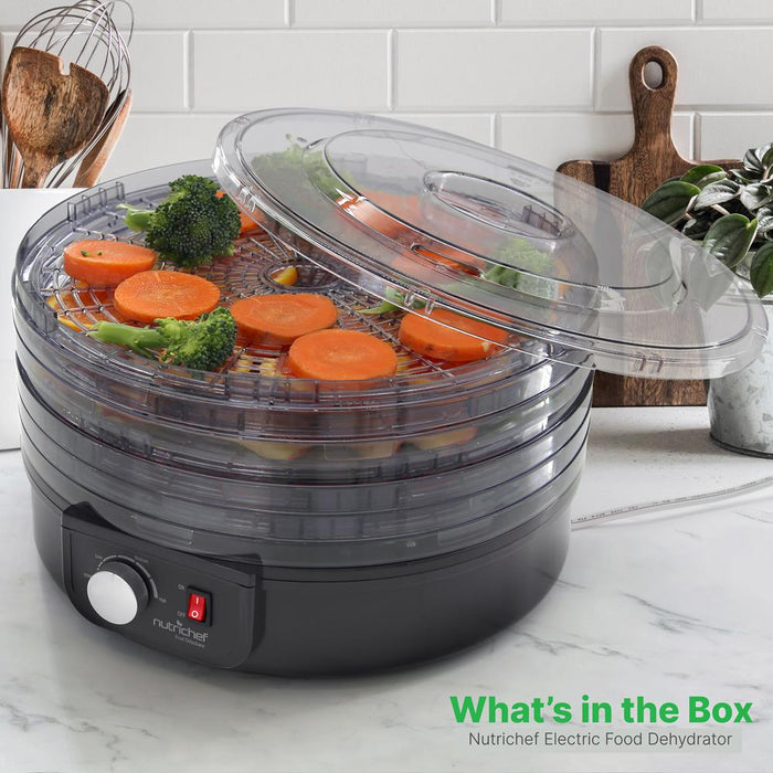 Electric Countertop Food Dehydrator, Food Preserver (Black)