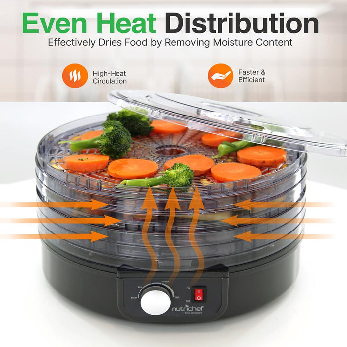 Electric Countertop Food Dehydrator, Food Preserver (Black)