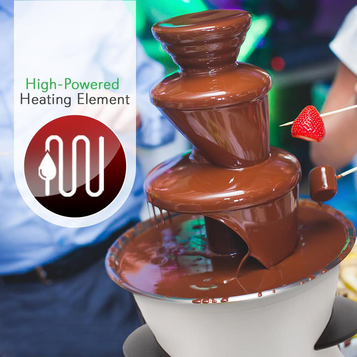 Electric Chocolate Fondue Pot - Countertop Chocolate Fondue Maker Fountain Chocolate Melter With 3-Tiers