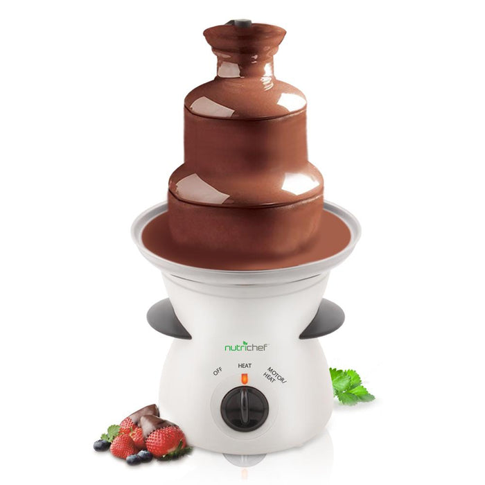 Electric Chocolate Fondue Pot - Countertop Chocolate Fondue Maker Fountain Chocolate Melter With 3-Tiers