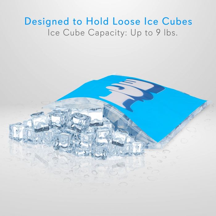 Ice Bag Cooler Pouches - Ice Cube Holding Bag Packs With Ziplock Seal, Re-Usable & Re-Sealable (20 Bags)