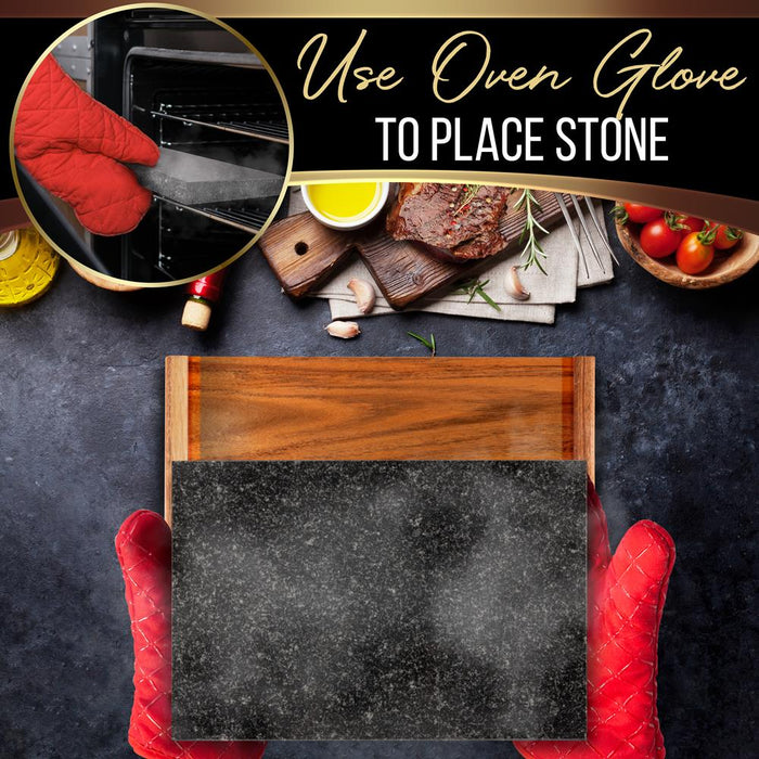 Natural Granite Stone Sizzling Steak Set