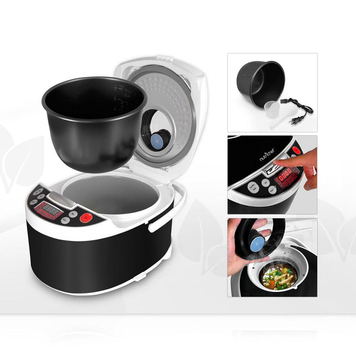 Electric Multi-Cooker, Digital Multifunction Rice Cooker & Food Steamer