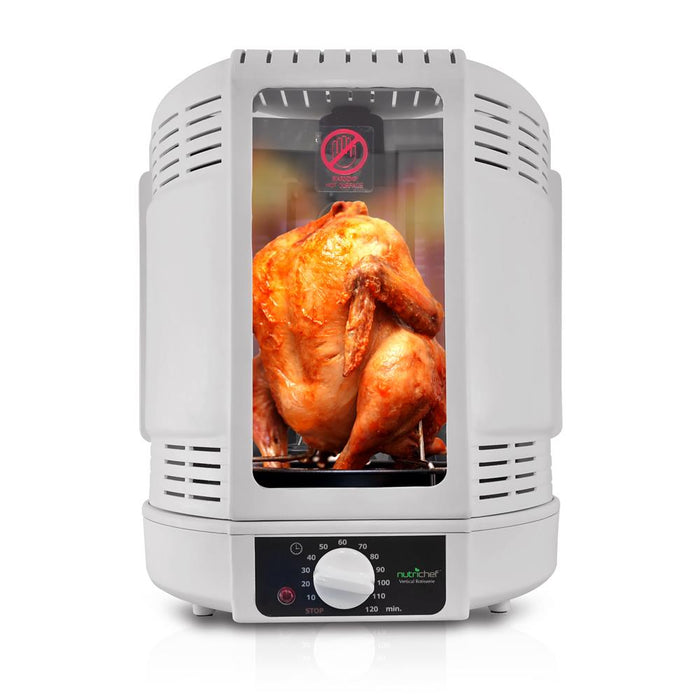 Vertical Countertop Rotisserie Rotating Oven (White)