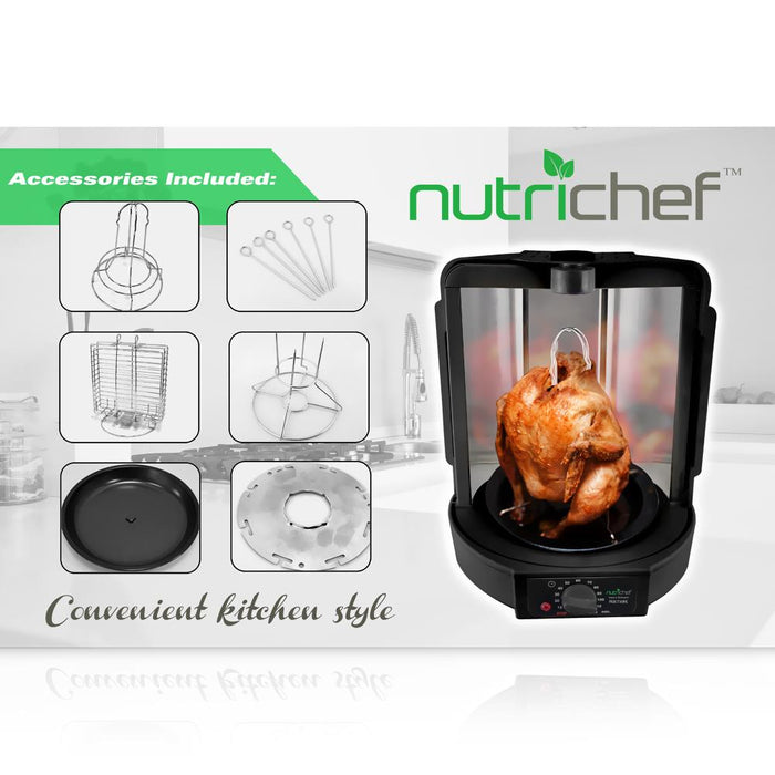 Vertical Countertop Rotisserie Rotating Oven (Black)