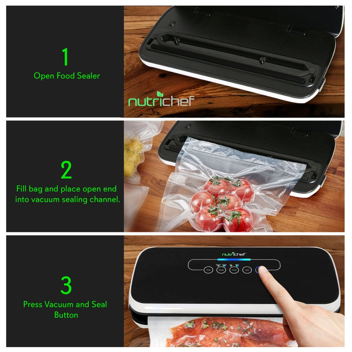 Automatic Food Vacuum Sealer - Electric Air Sealing Preserver System (Black)