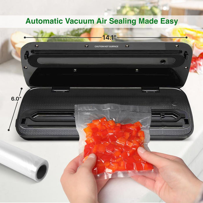 Automatic Food Vacuum Sealer - Electric Air Sealing Preserver System (Black)