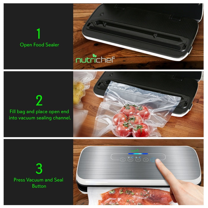 NutriChef Vacuum Sealer Automatic Vacuum Air Sealing System For