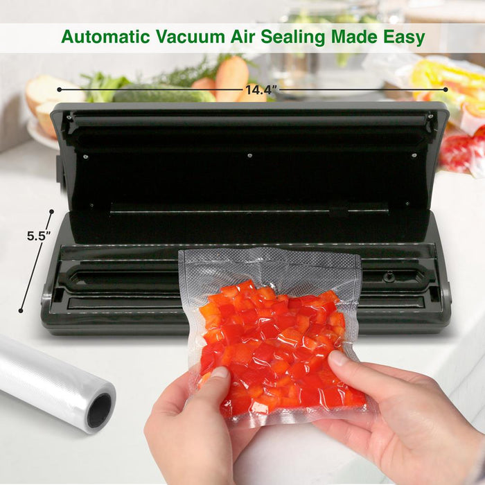 Automatic Food Vacuum Sealer - Electric Air Sealing Preserver System With Reusable Vacuum Food Bags