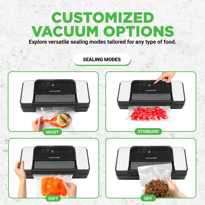 Vacuum Sealer for Food Freshness, Dual Seal, Built-in Cutter, High Suction