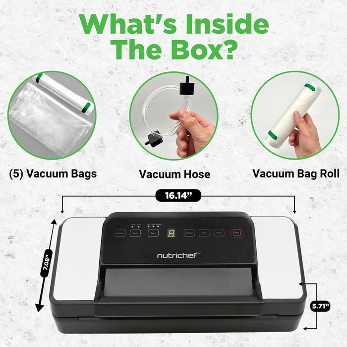 Vacuum Sealer for Food Freshness, Dual Seal, Built-in Cutter, High Suction