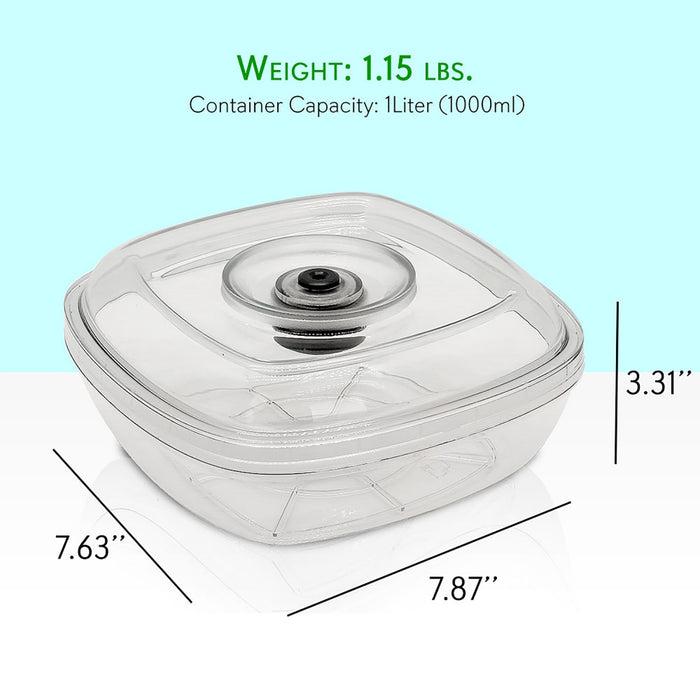 Kitchen Air Vacuum Sealer Container - Air Sealing Food Canister Accessory (1+ Liter)