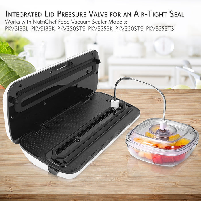 Kitchen Air Vacuum Sealer Container - Air Sealing Food Canister Accessory (1+ Liter)