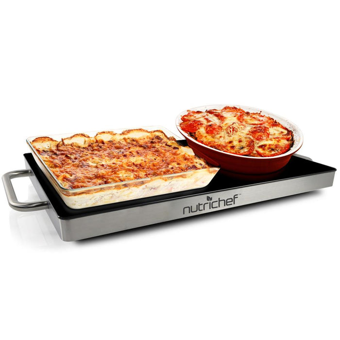 Electric Warming Tray / Food Warmer With Non-Stick Heat-Resistant Glass Plate (14.5'' X 8.6'' Heating Surface)